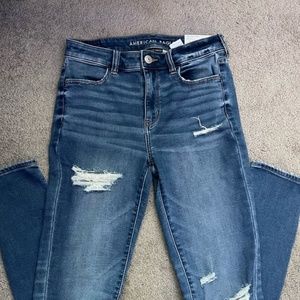 American Eagle Hi-Rise High Waist Jegging Rip 8 Regular Jegging NWT